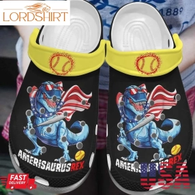 Softball Personalized Clog Custom Crocs Comfortablefashion Style Comfortable For Women Men Kid Print 3D Amerisaurusrex