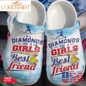 Softball Personalized Clog Custom Crocs Comfortablefashion Style Comfortable For Women Men Kid Print 3D Diamonds Are Girls Best Friend