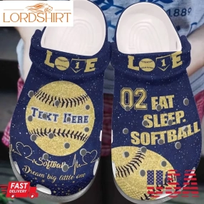 Softball Personalized Clog Custom Crocs Comfortablefashion Style Comfortable For Women Men Kid Print 3D Eat Sleep Softball 3