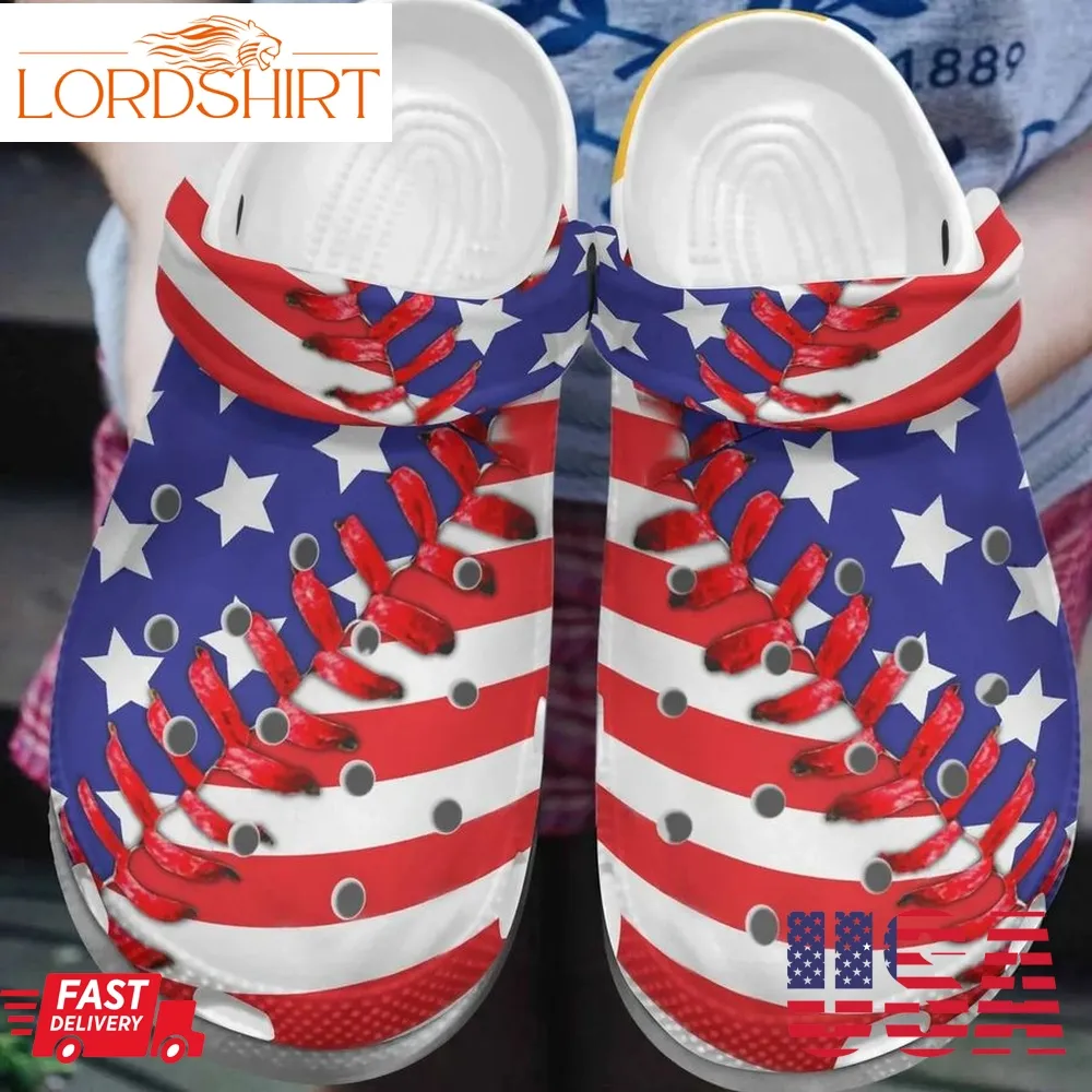 Softball Personalized Clog Custom Crocs Comfortablefashion Style Comfortable For Women Men Kid Print 3D Flag