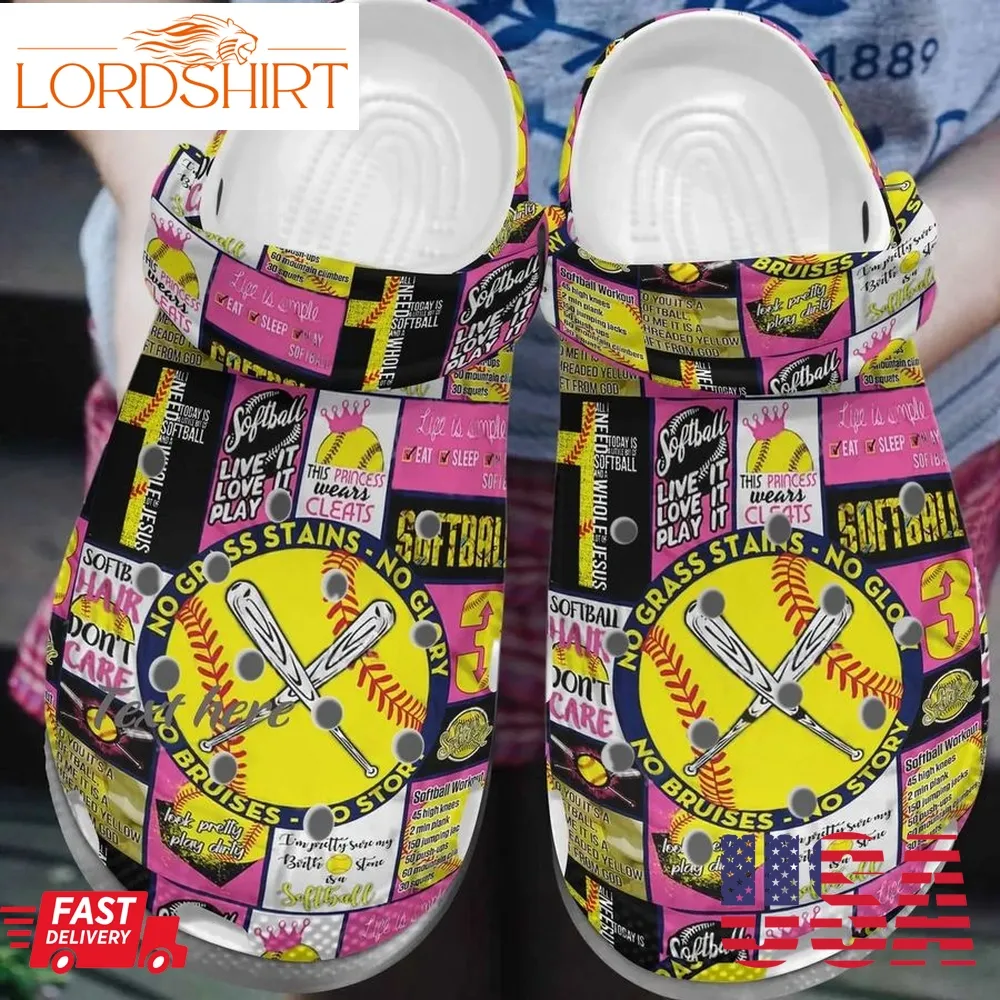 Softball Personalized Clog Custom Crocs Comfortablefashion Style Comfortable For Women Men Kid Print 3D Glory