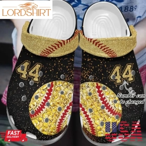 Softball Personalized Clog Custom Crocs Comfortablefashion Style Comfortable For Women Men Kid Print 3D Golden