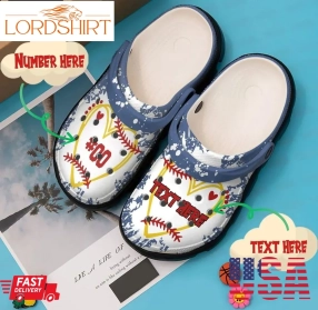 Softball Personalized Clog Custom Crocs Comfortablefashion Style Comfortable For Women Men Kid Print 3D Heart Softball