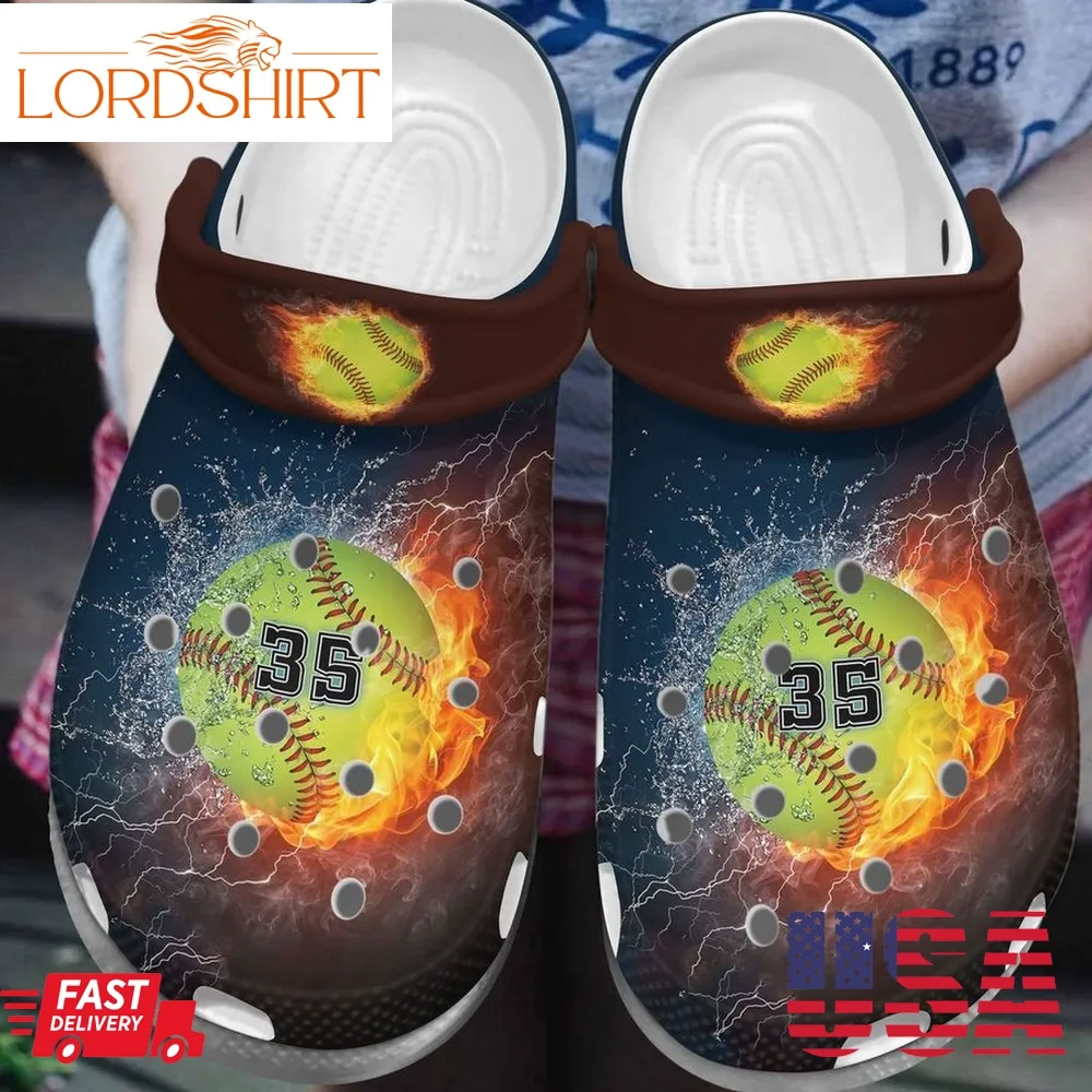 Softball Personalized Clog Custom Crocs Comfortablefashion Style Comfortable For Women Men Kid Print 3D Hot N Cold