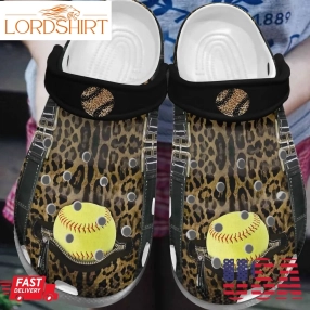 Softball Personalized Clog Custom Crocs Comfortablefashion Style Comfortable For Women Men Kid Print 3D Leopard Pattern