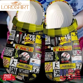 Softball Personalized Clog Custom Crocs Comfortablefashion Style Comfortable For Women Men Kid Print 3D Live Love Softball