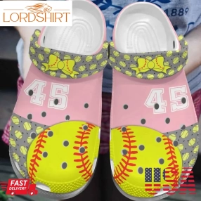 Softball Personalized Clog Custom Crocs Comfortablefashion Style Comfortable For Women Men Kid Print 3D Lovely Bow