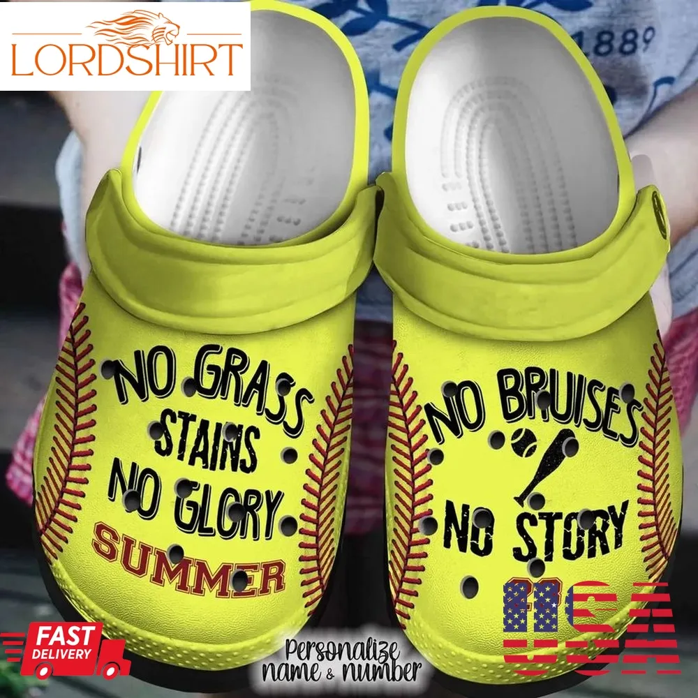 Softball Personalized Clog Custom Crocs Comfortablefashion Style Comfortable For Women Men Kid Print 3D No Bruises No Glory Vq