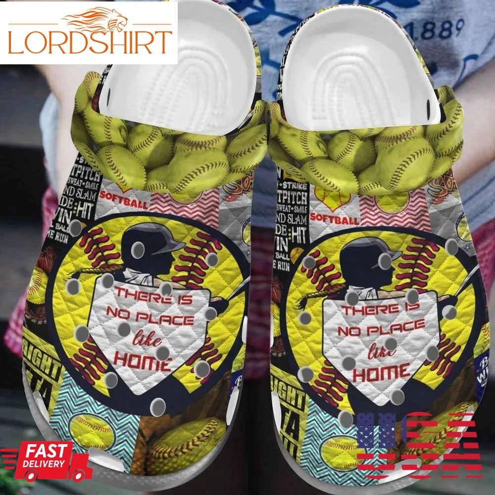 Softball Personalized Clog Custom Crocs Comfortablefashion Style Comfortable For Women Men Kid Print 3D No Place Like Home