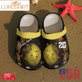 Softball Personalized Clog Custom Crocs Comfortablefashion Style Comfortable For Women Men Kid Print 3D P7