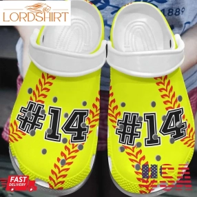 Softball Personalized Clog Custom Crocs Comfortablefashion Style Comfortable For Women Men Kid Print 3D PlayerS Number