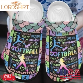 Softball Personalized Clog Custom Crocs Comfortablefashion Style Comfortable For Women Men Kid Print 3D Softball Girl