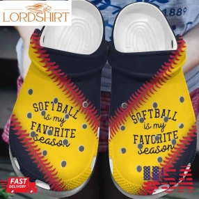 Softball Personalized Clog Custom Crocs Comfortablefashion Style Comfortable For Women Men Kid Print 3D Softball Is My Favorite Season