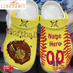 Softball Personalized Clog Custom Crocs Comfortablefashion Style Comfortable For Women Men Kid Print 3D Softball Lover