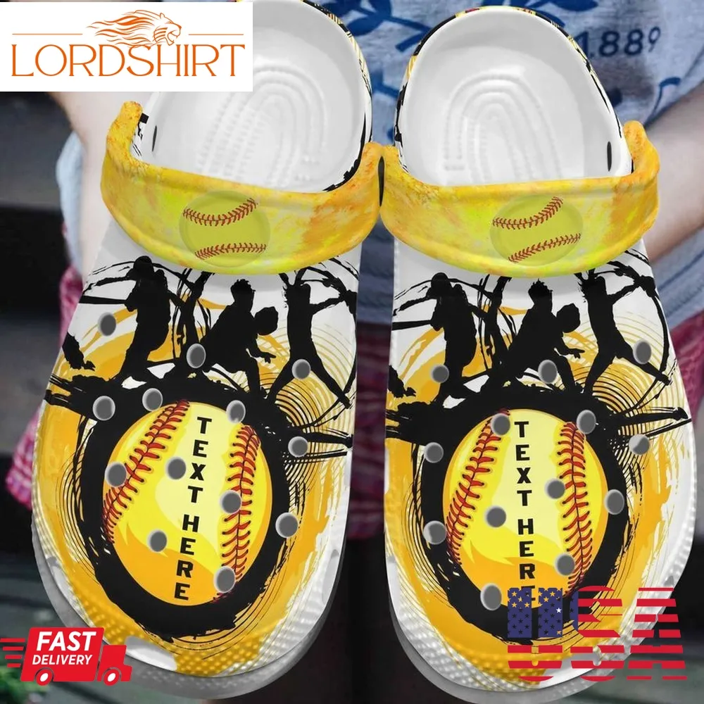 Softball Personalized Clog Custom Crocs Comfortablefashion Style Comfortable For Women Men Kid Print 3D Softball Team