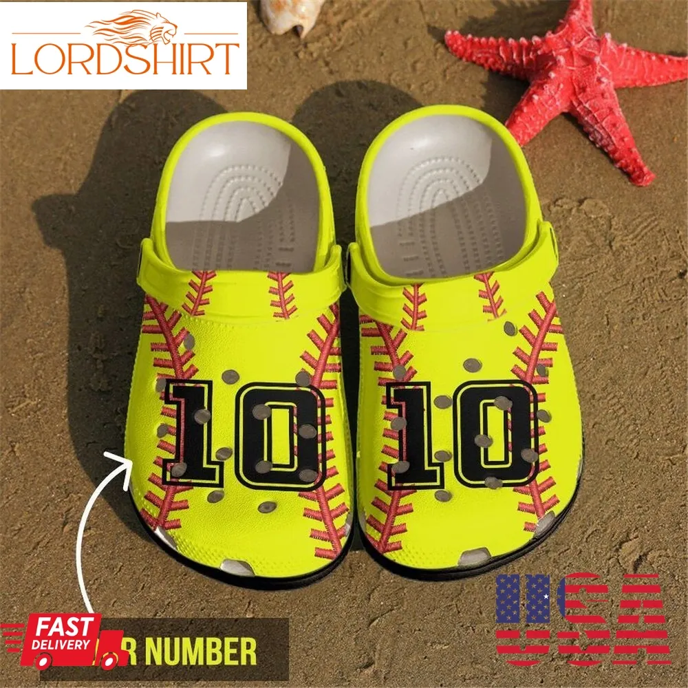 Softball Personalized Clog Custom Crocs Comfortablefashion Style Comfortable For Women Men Kid Print 3D Softball Texture