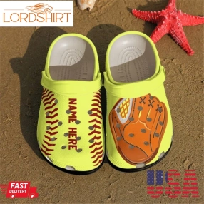 Softball Personalized Clog Custom Crocs Comfortablefashion Style Comfortable For Women Men Kid Print 3D Vq