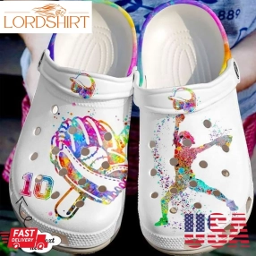 Softball Personalized Colourful Girl Sku 2305 Crocs Crocband Clog Comfortable For Mens Womens Classic Clog Water Shoes