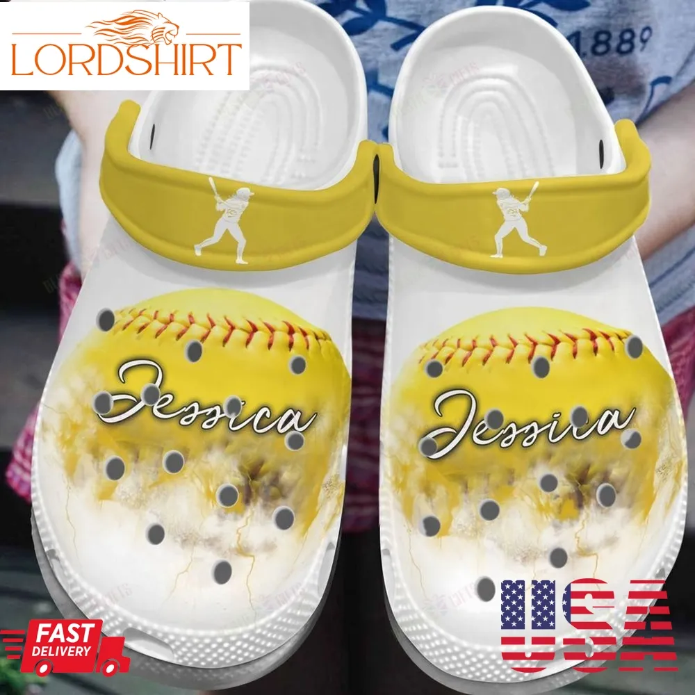 Softball Personalized Crocs Classic Clog Whitesole Cloud Shoes