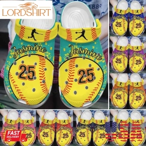 Softball Personalized Crocs Classic Clog Whitesole My Love Shoes