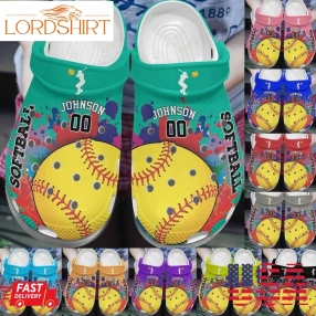 Softball Personalized Crocs Classic Clog Whitesole Softball Lovers 11 Colors Shoes