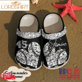 Softball Personalized Diamond Sku 2308 Crocs Clog Shoes