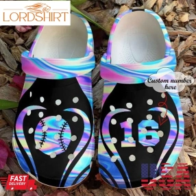 Softball Personalized Hologram Sku 2314 Crocs Crocband Clog Comfortable For Mens Womens Classic Clog Water Shoes