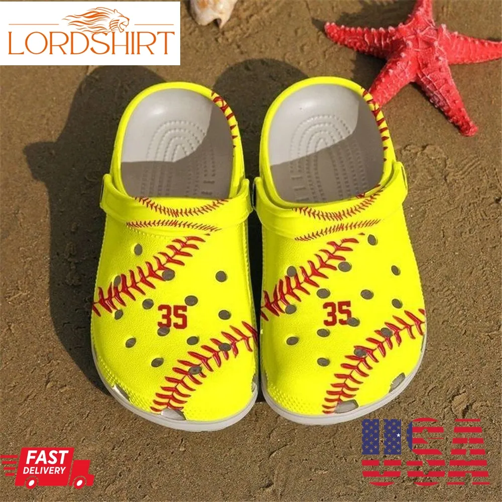 Softball Personalized Love Sku 2280 Crocs Crocband Clog Comfortable For Mens Womens Classic Clog Water Shoes