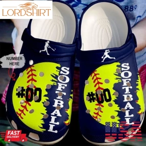 Softball Personalized Love Sku 2355 Crocs Crocband Clog Comfortable For Mens Womens Classic Clog Water Shoes