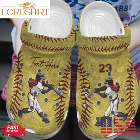 Softball Personalized Personalize Clog Custom Crocs Fashionstyle Comfortable For Women Men Kid Print 3D Batter Catcher Pitcher