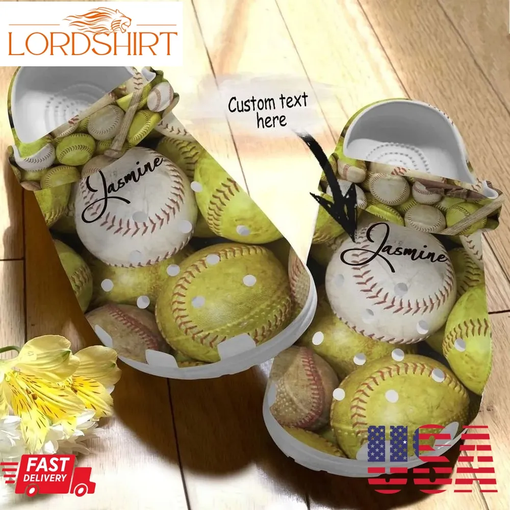 Softball Personalized Personalize Clog Custom Crocs Fashionstyle Comfortable For Women Men Kid Print 3D Try Harder