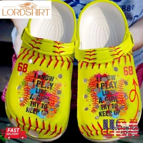 Softball Personalized Play Like A Girl Sku 2404 Crocs Crocband Clog Comfortable For Mens Womens Classic Clog Water Shoes