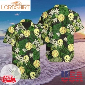 Softball Smiley Hot Summer Vibe Tropical Hawaiian Aloha Shirts 1009H