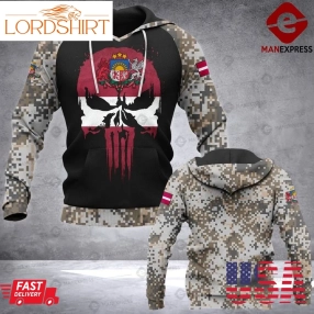 Soldier Punisher Latvia 3D Hoodie For Men For Women All Over Printed Hoodie