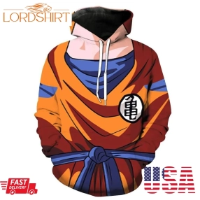 Son Goku Costume Outfit Orange Cosplay Dragon Ball Z Pullover And Zippered Hoodies Custom 3D Graphic Printed 3D Hoodie All Over Print Hoodie For Men For Women