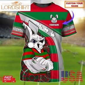 South Sydney Rabbitohs Australia Football Customized Name 3D Tshirt