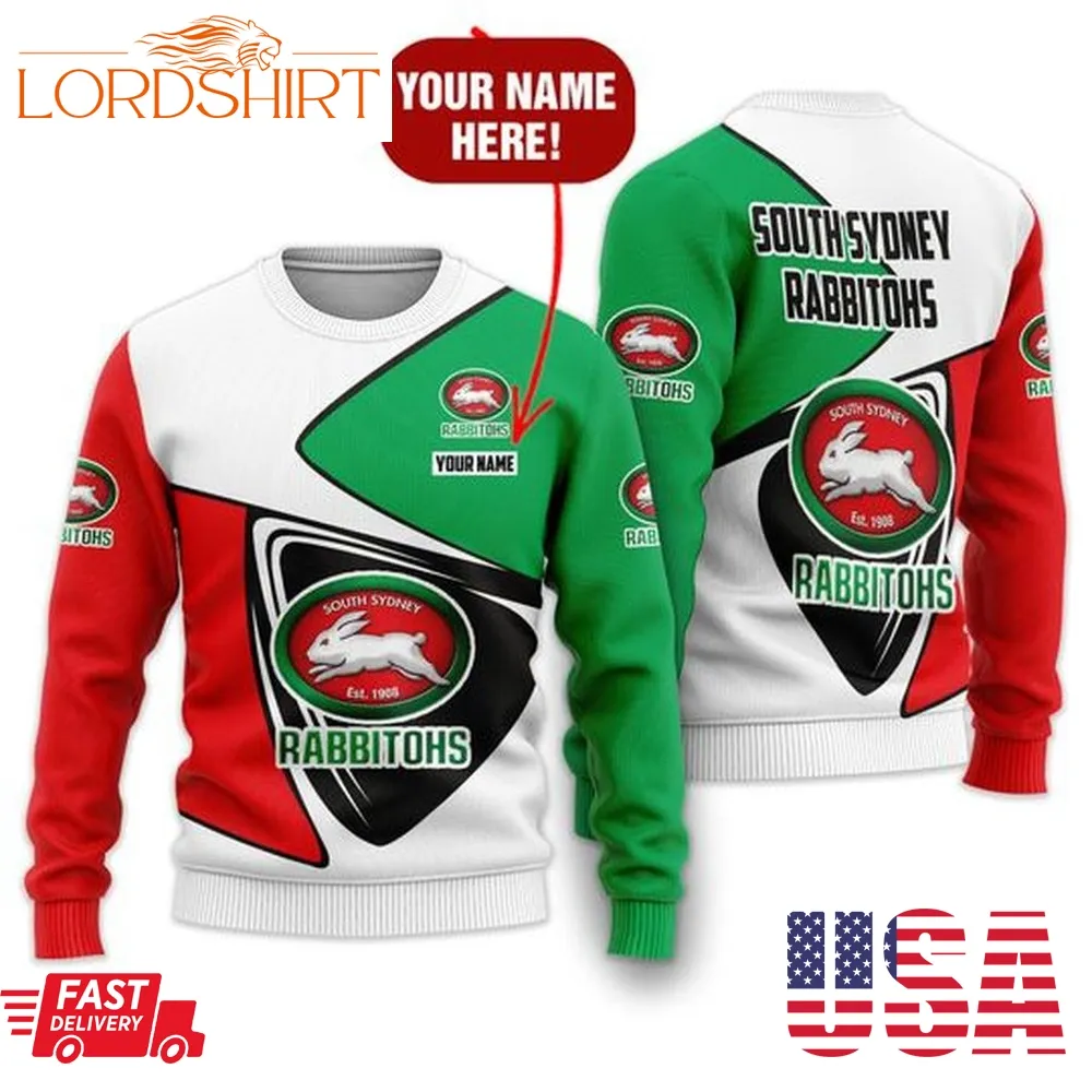 South Sydney Rabbitohs Custom Name All Over Printed Shirt, Hoodie, Sweatshirt