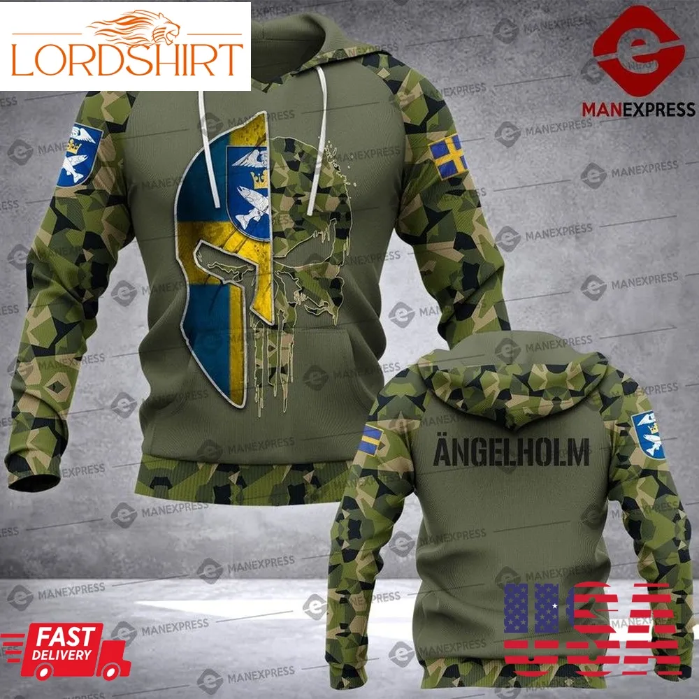 Spartan Angelholm Sweden Camo Army 3D Hoodie For Men For Women All Over Printed Hoodie