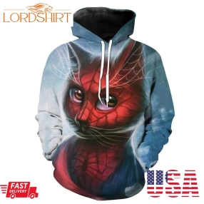 Spiderman Style Cat Superhero Cat Hoodie 3D