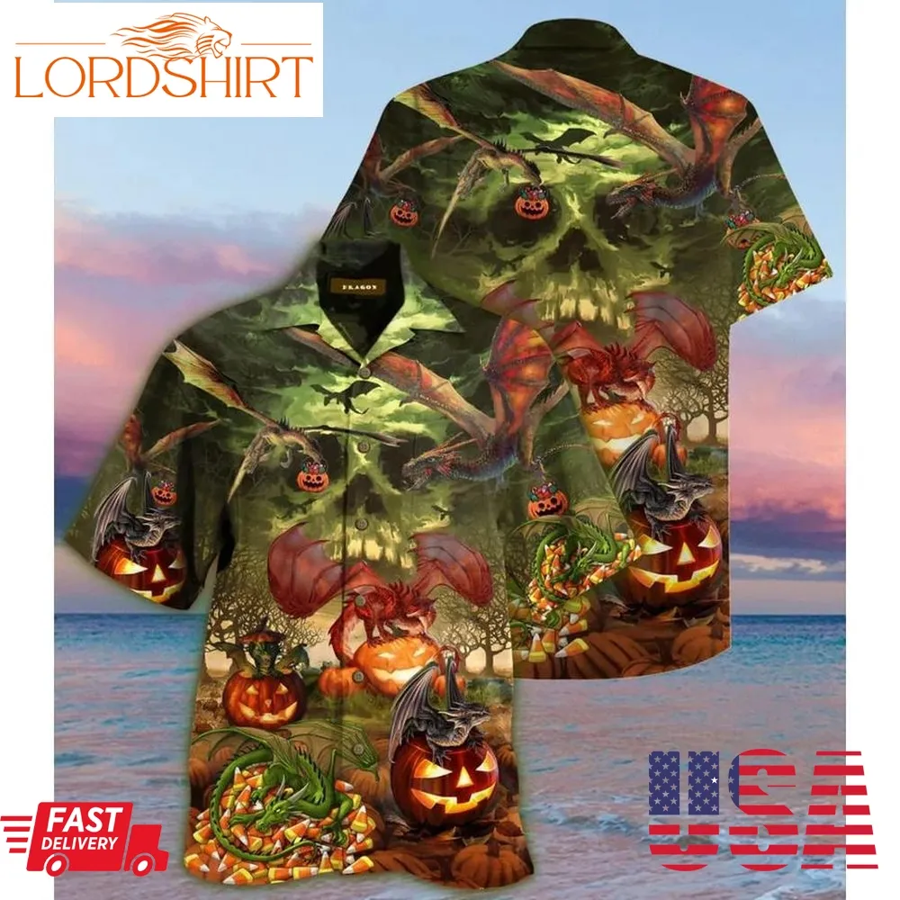 Spooky Dragon Halloween Hawaiian Shirt, Dragon Lover Hawaiian Shirt For Men & Women