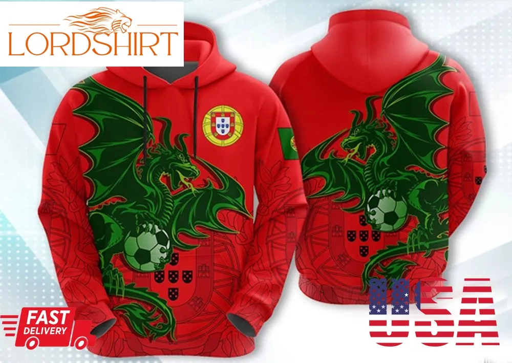 Sport Gifts Gift For Football Lover Portuges Portugal Dragon Football Hoodie