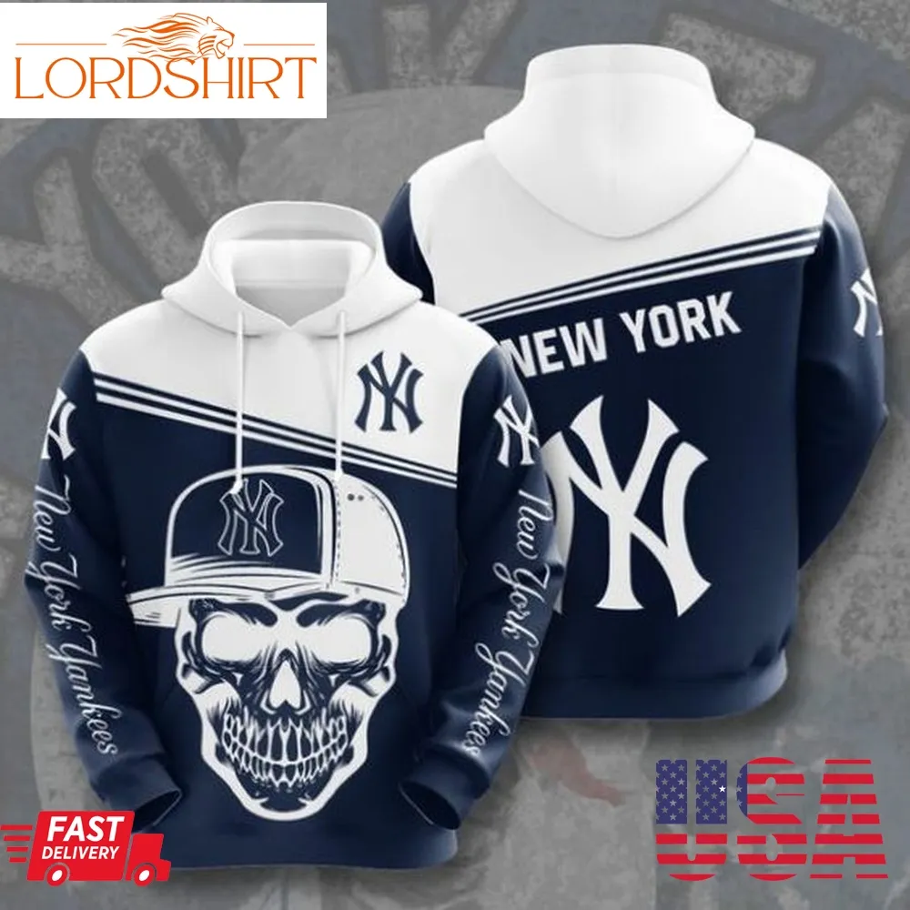 Sports Baseball Mlb New York Yankees Usa Skull Hoodie 3D