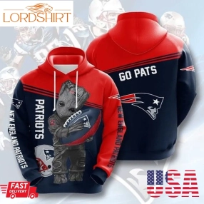 Sports Team Baby Groot New England Patriots No530 Hoodie 3D