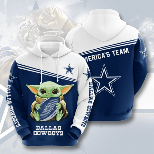 Sports Team Baby Yoda Dallas Cowboys No557 Hoodie 3D