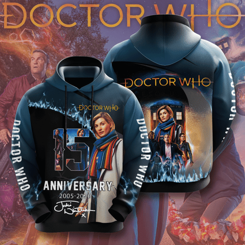 Sports Team Doctor Who 15 Anniversary 2005 2020 Signature No15 Hoodie 3D