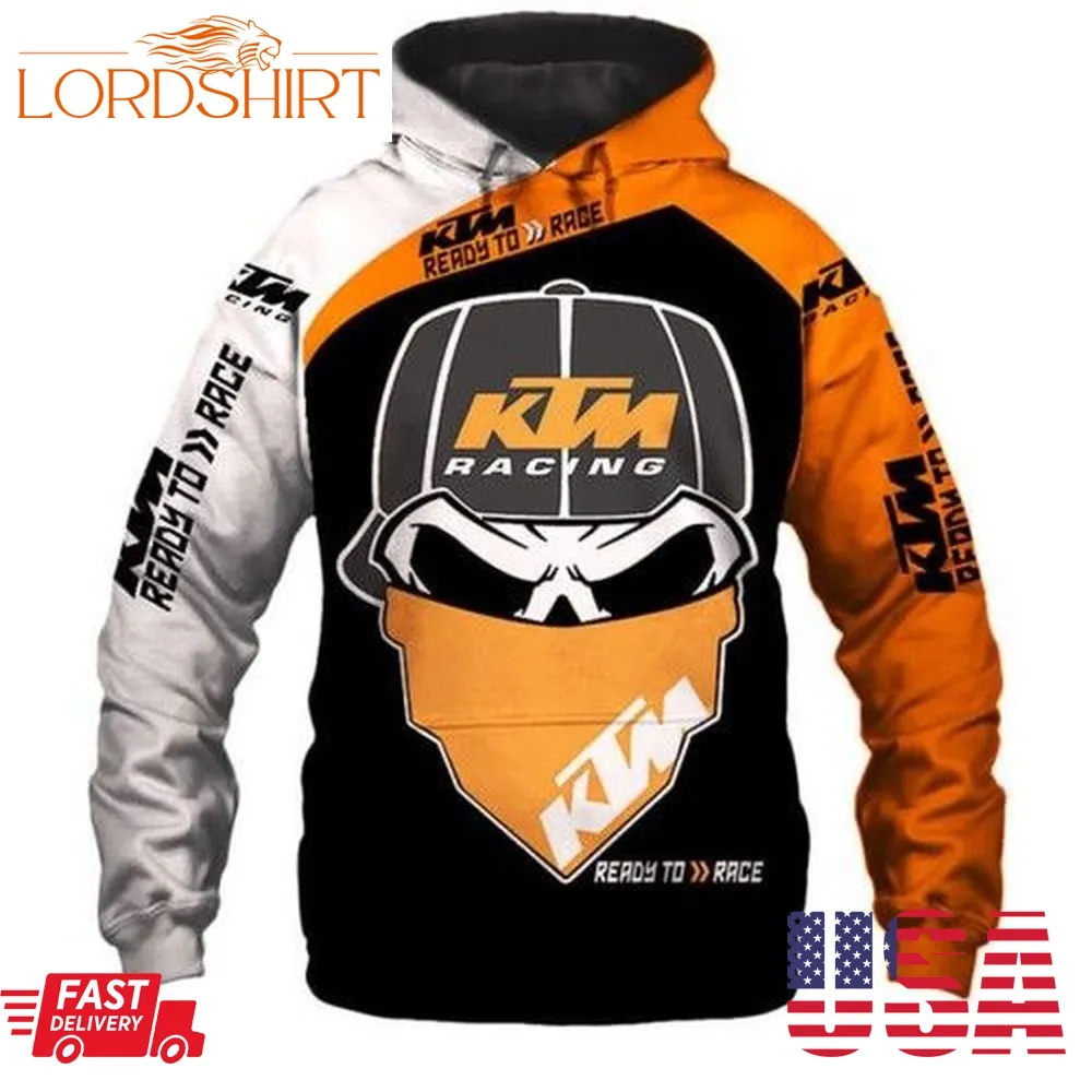 Sports Team Ktm Ready To Race Skull Racing No70 Hoodie 3D