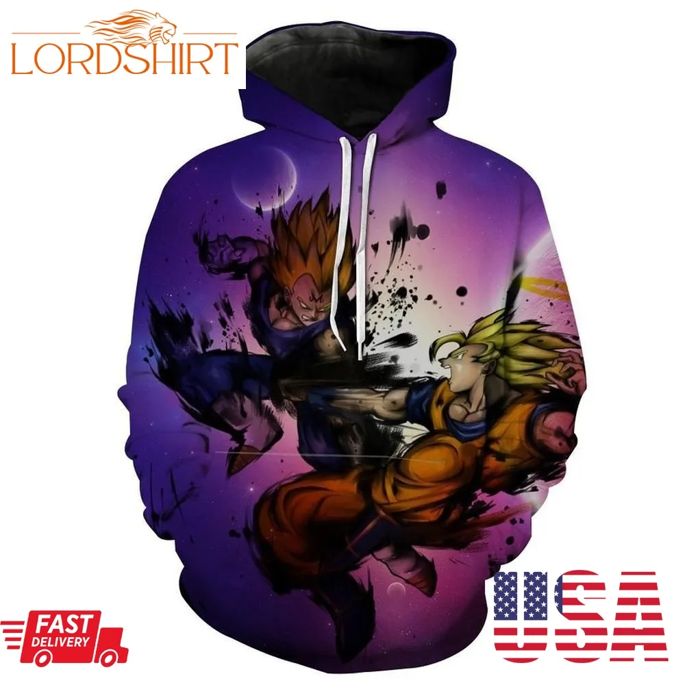 Ssj Goku Vs Majin Vegeta Dragon Ball Z Hoodie 3D