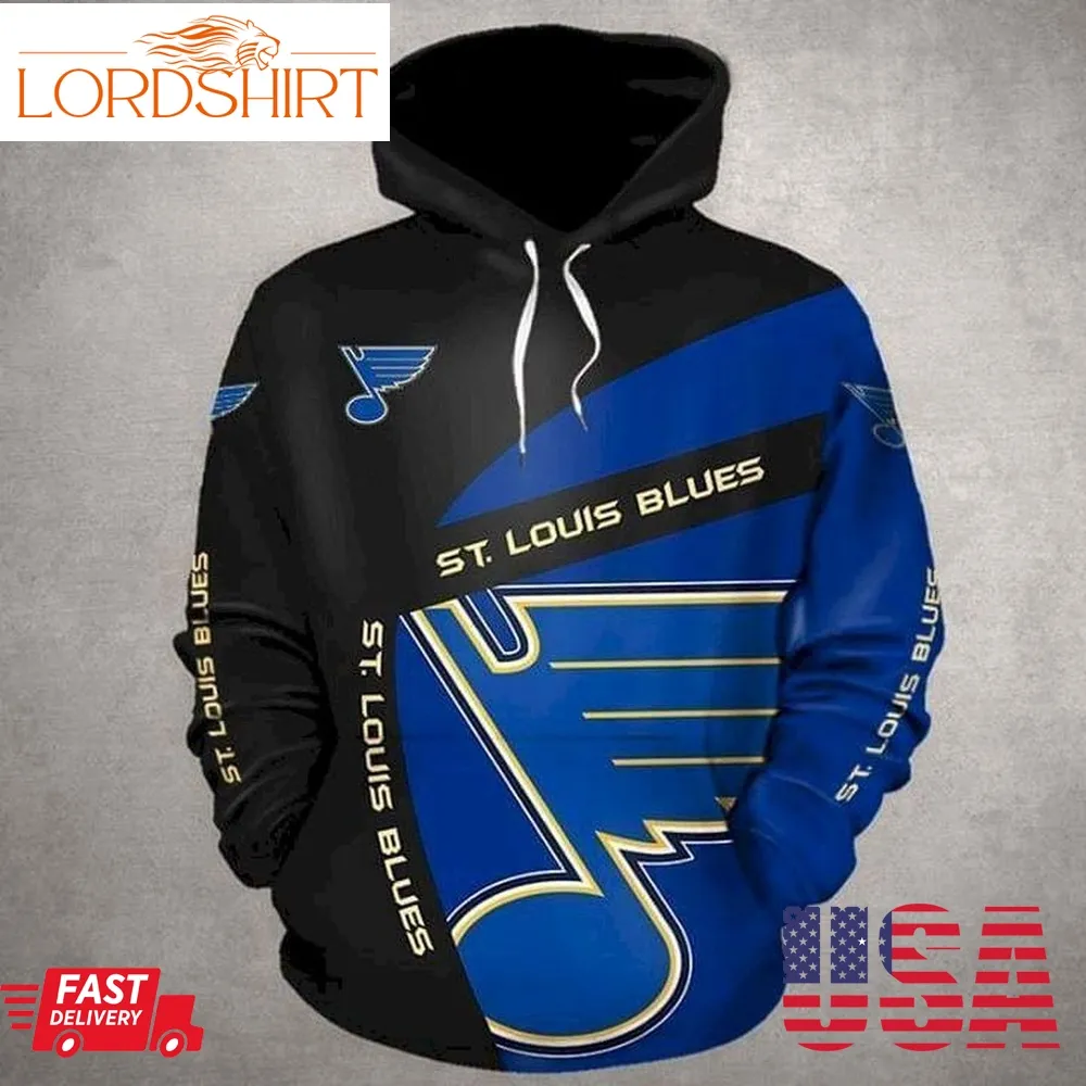 St Louis Blues Nhl Fan Pullover And Zippered Hoodies Custom 3D Graphic Printed 3D Hoodie All Over Print Hoodie For Men For Women