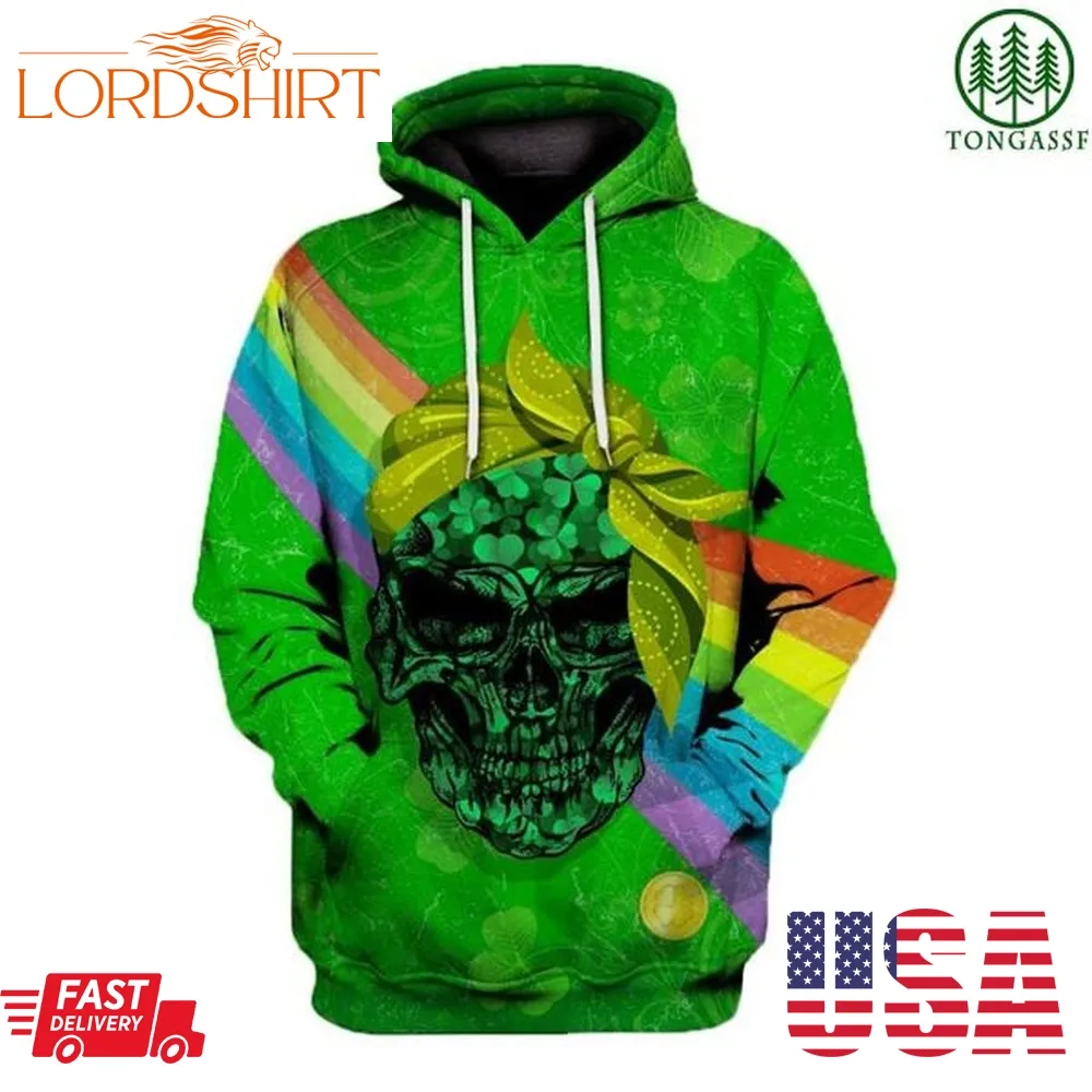 St Patrick Day Skull Shirt 3D Aop