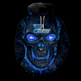 St Louis Blues Skull Full Over Print 1217 Hoodie Zipper